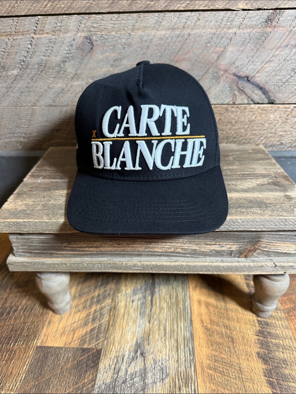 Carte Blanche Black Embroidered Snapback Hat Limited Edition 013 Streetwear Cap